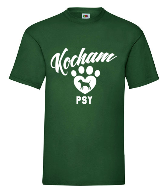 Kocham psy bezwarunkowo koszulka z nadrukiem milosnicy psow mezczyzna jipi pl 1673 188
