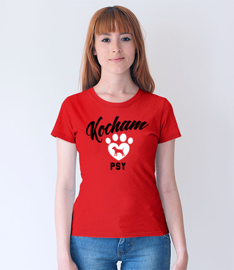 Kocham psy bezwarunkowo - Koszulka z nadrukiem - Miłośnicy Psów - Damska