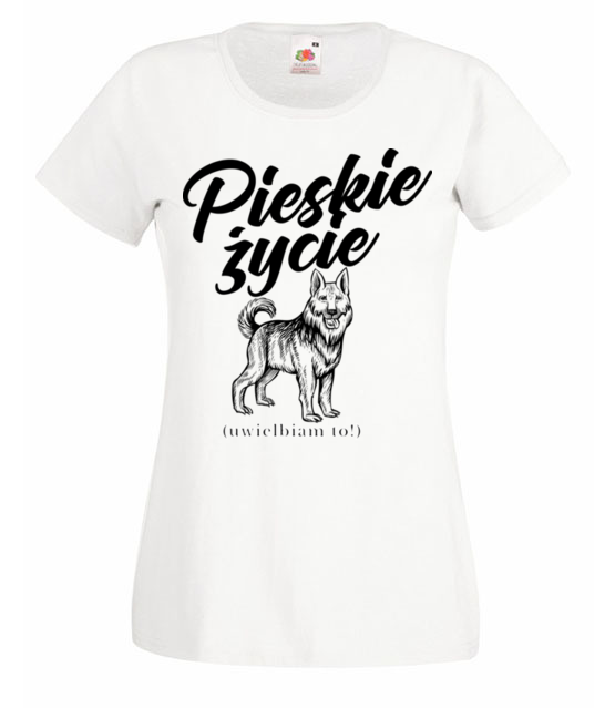 Pieskie zycie koszulka z nadrukiem milosnicy psow kobieta jipi pl 1681 58