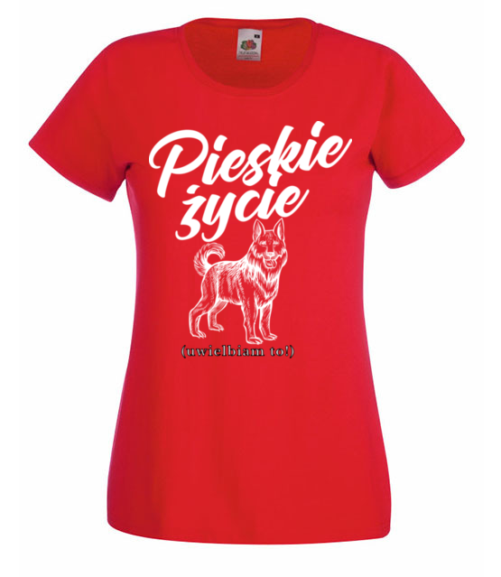Pieskie zycie koszulka z nadrukiem milosnicy psow kobieta jipi pl 1682 60