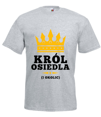 Uwaga, król osiedla nadchodzi! - Koszulka z nadrukiem - Śmieszne - Męska
