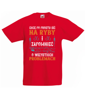 Koszulka do założenia po pracy - Koszulka z nadrukiem - dla wędkarza - Dziecięca