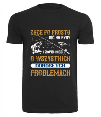 Koszulka, która reklamuje wędkarstwo - Koszulka z nadrukiem - dla wędkarza - Męska