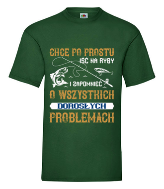 Koszulka, która reklamuje wędkarstwo - Koszulka z nadrukiem - dla wędkarza - Męska