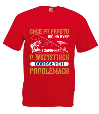 Koszulka, która reklamuje wędkarstwo - Koszulka z nadrukiem - dla wędkarza - Męska