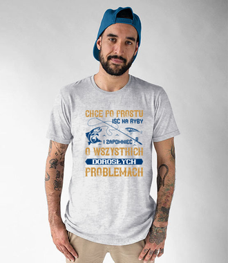 Koszulka, która reklamuje wędkarstwo - Koszulka z nadrukiem - Wędkarskie - Męska