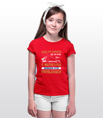 Koszulka, która reklamuje wędkarstwo - Koszulka z nadrukiem - Wędkarskie - Dziecięca