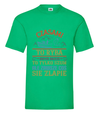 Szum wody skutecznie relaksuje - Koszulka z nadrukiem - dla wędkarza - Męska