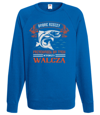 Cierpliwość i wytrwałość wędkarza - Bluza z nadrukiem - dla wędkarza - Męska