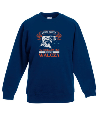 Cierpliwość i wytrwałość wędkarza - Bluza z nadrukiem - dla wędkarza - Dziecięca