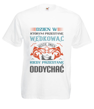 Życiowe hobby na poważnie - Koszulka z nadrukiem - dla wędkarza - Męska