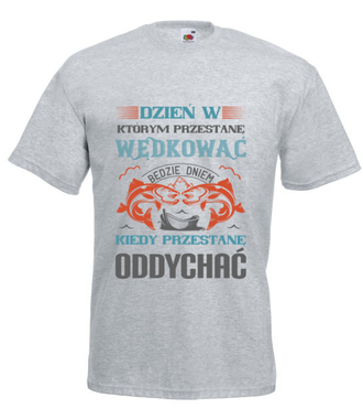 Życiowe hobby na poważnie - Koszulka z nadrukiem - dla wędkarza - Męska