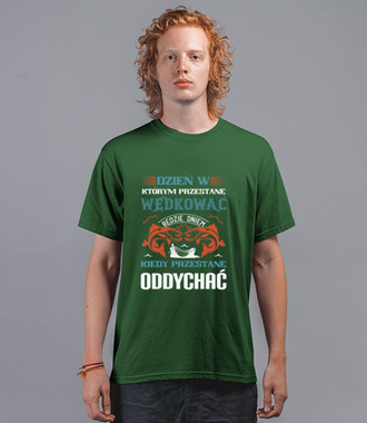 Życiowe hobby na poważnie - Koszulka z nadrukiem - Wędkarskie - Męska
