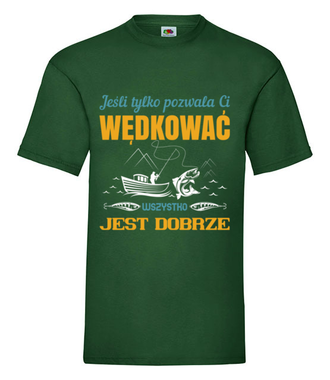 Tolerancja dla twojej pasji - Koszulka z nadrukiem - dla wędkarza - Męska