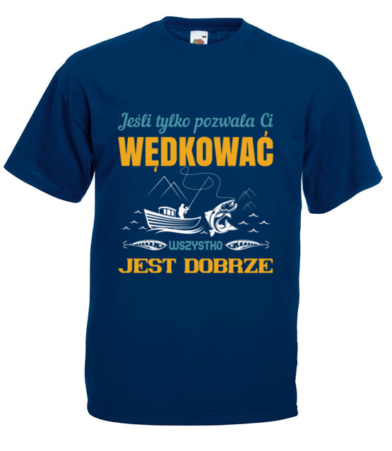Tolerancja dla twojej pasji koszulka z nadrukiem dla wedkarza mezczyzna jipi pl 1734 3