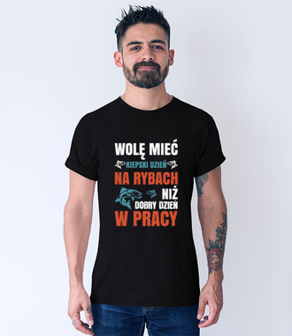 Wędkowanie to twój sens życia - Koszulka z nadrukiem - Wędkarskie - Męska