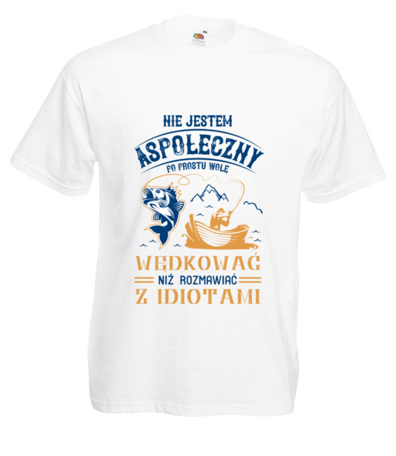 Sposob na dystans spoleczny koszulka z nadrukiem dla wedkarza mezczyzna jipi pl 1747 2