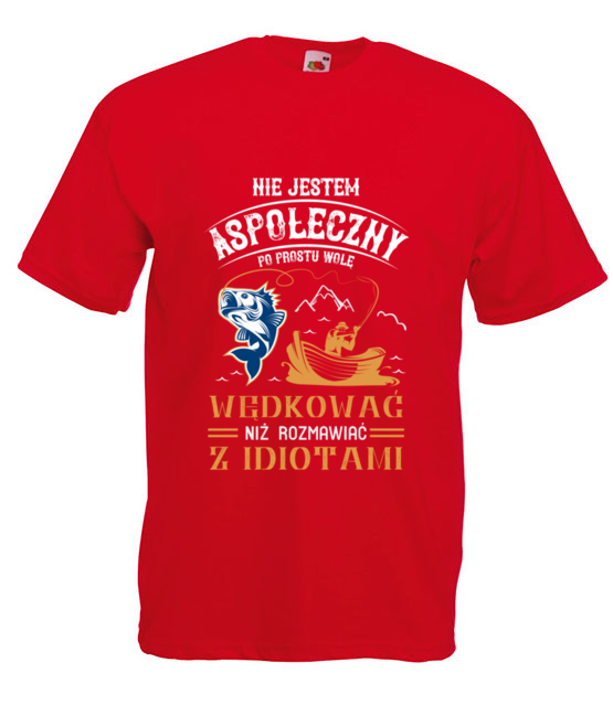 Sposob na dystans spoleczny koszulka z nadrukiem dla wedkarza mezczyzna jipi pl 1748 4