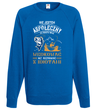 Sposób na dystans społeczny - Bluza z nadrukiem - dla wędkarza - Męska