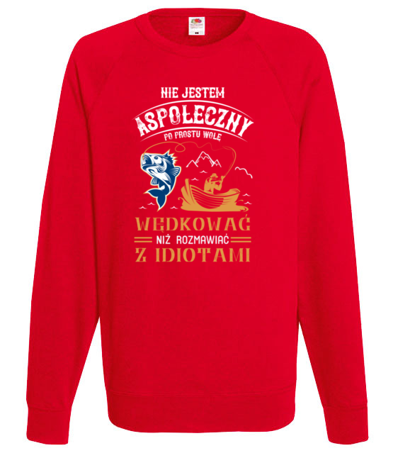 Sposob na dystans spoleczny bluza z nadrukiem dla wedkarza mezczyzna jipi pl 1748 108