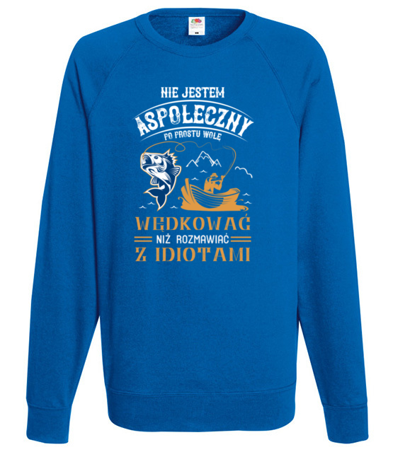 Sposob na dystans spoleczny bluza z nadrukiem dla wedkarza mezczyzna jipi pl 1748 109