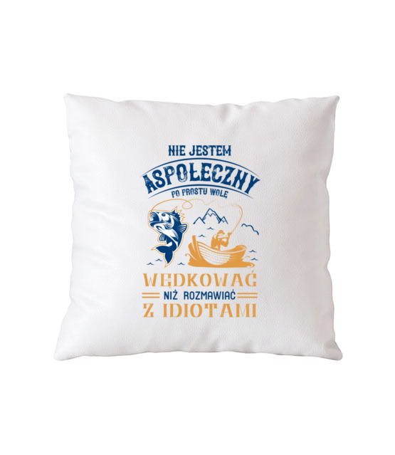 Sposob na dystans spoleczny poduszka z nadrukiem dla wedkarza gadzety jipi pl 1747 164