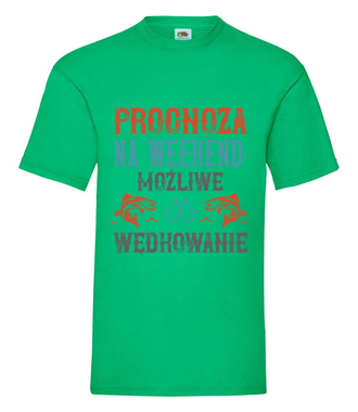 Wędkarska prognoza - Koszulka z nadrukiem - dla wędkarza - Męska