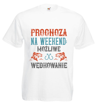 Wędkarska prognoza - Koszulka z nadrukiem - dla wędkarza - Męska