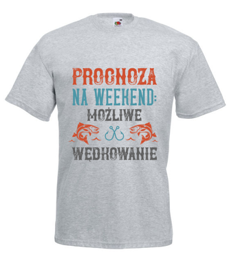 Wędkarska prognoza - Koszulka z nadrukiem - dla wędkarza - Męska