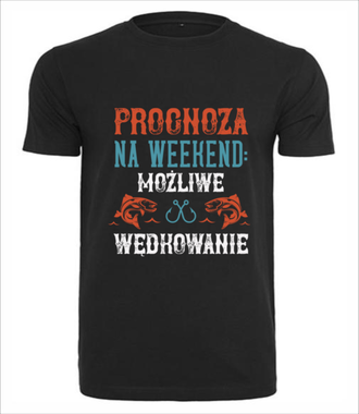 Wędkarska prognoza - Koszulka z nadrukiem - dla wędkarza - Męska