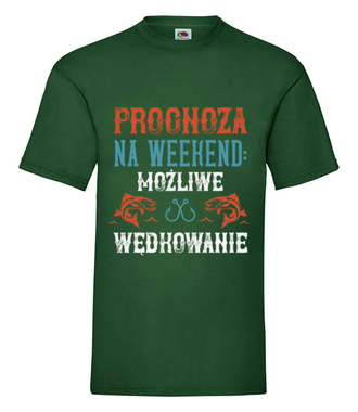 Wędkarska prognoza - Koszulka z nadrukiem - dla wędkarza - Męska