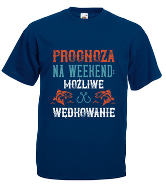 Wędkarska prognoza - Koszulka z nadrukiem - dla wędkarza - Męska