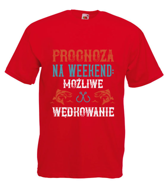 Wędkarska prognoza - Koszulka z nadrukiem - dla wędkarza - Męska