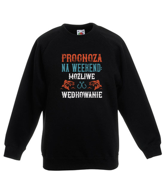 Wędkarska prognoza - Bluza z nadrukiem - dla wędkarza - Dziecięca