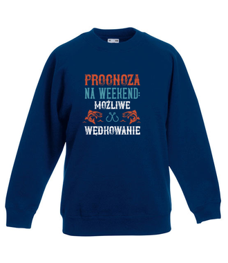Wędkarska prognoza - Bluza z nadrukiem - dla wędkarza - Dziecięca