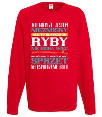 Na zły humor – koszulka wędkarska - Bluza z nadrukiem - Wędkarskie - Męska