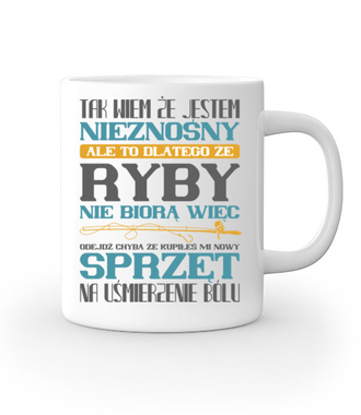 Na zły humor – koszulka wędkarska - Kubek z nadrukiem - dla wędkarza - Gadżety