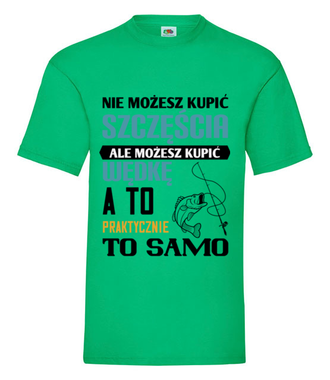 Synonim szczęścia? - Koszulka z nadrukiem - dla wędkarza - Męska