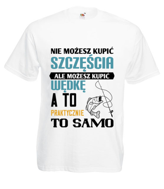 Synonim szczęścia? - Koszulka z nadrukiem - dla wędkarza - Męska