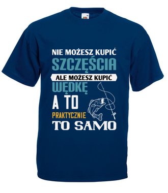 Synonim szczęścia? - Koszulka z nadrukiem - dla wędkarza - Męska
