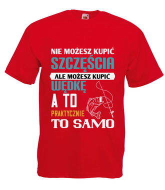 Synonim szczęścia? - Koszulka z nadrukiem - dla wędkarza - Męska