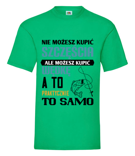 Synonim szczescia koszulka z nadrukiem dla wedkarza mezczyzna jipi pl 1775 186