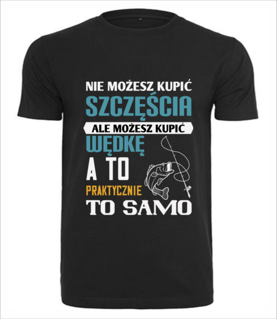 Synonim szczescia koszulka z nadrukiem dla wedkarza mezczyzna jipi pl 1776 1
