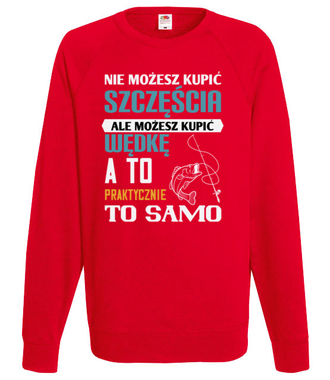 Synonim szczęścia? - Bluza z nadrukiem - dla wędkarza - Męska