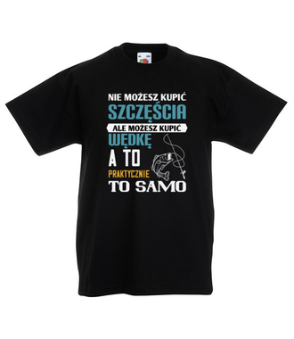 Synonim szczęścia? - Koszulka z nadrukiem - dla wędkarza - Dziecięca