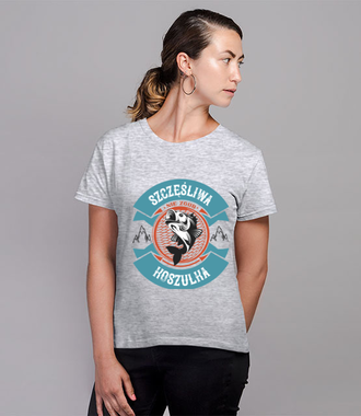 Szczęśliwa koszulka wędkarska - Koszulka z nadrukiem - Wędkarskie - Damska