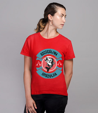 Szczęśliwa koszulka wędkarska - Koszulka z nadrukiem - Wędkarskie - Damska