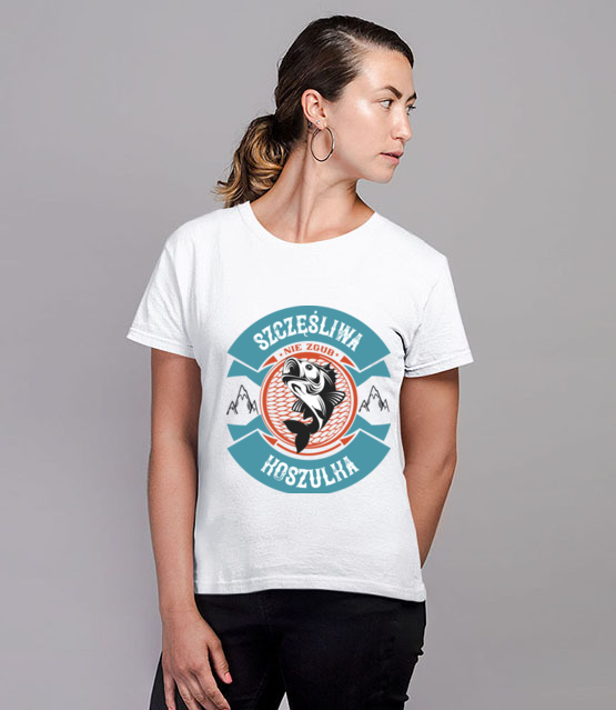 Szczesliwa koszulka wedkarska koszulka z nadrukiem wedkarskie kobieta jipi pl 1777 77