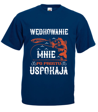 Wędkowanie koi nerwy - Koszulka z nadrukiem - dla wędkarza - Męska
