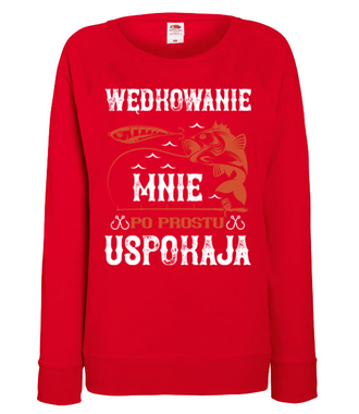 Wędkowanie koi nerwy - Bluza z nadrukiem - dla wędkarza - Damska